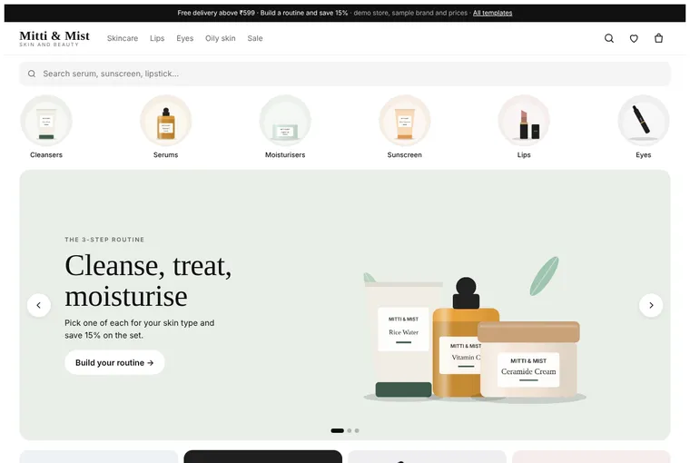 Skincare and beauty demo on a laptop
