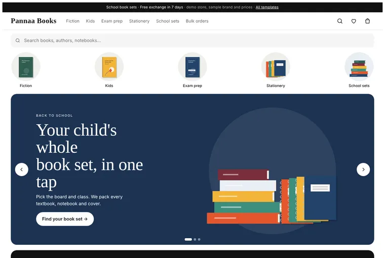 Books and stationery demo on a laptop