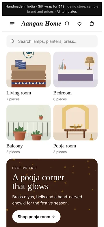 Home decor and handicrafts demo on a phone